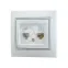 Мира Розетка RJ 45 х2 белый с вст сер