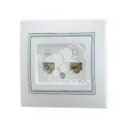 Мира Розетка RJ 45 х2 белый с вст сер