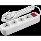 Удлинитель бытовой OPE-S-04-300-ESC-3x1 с заземлением с выключателем 4 розетки 3м ПВС 3х1 3500Вт