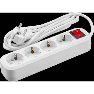 Удлинитель бытовой OPE-S-04-300-ESC-3x1 с заземлением с выключателем 4 розетки 3м ПВС 3х1 3500Вт