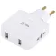 Тройник электрический поворотный на 2 розетки + 2USB 10А белый SPF-2-FL-USB