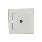                  Розетка RAIN ТВ оконечная белая с боковой вставкой золото
               