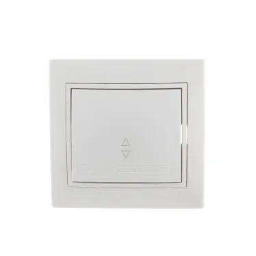 Выключатель одноклавишный, проходной, с белой вставкой