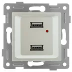                  Розетка USB Ugra, механизм, двойной, жемчуг
               