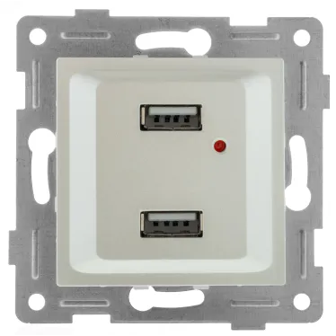 Розетка USB Ugra, механизм, двойной, жемчуг