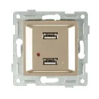 Розетка USB Ugra, механизм, шампань