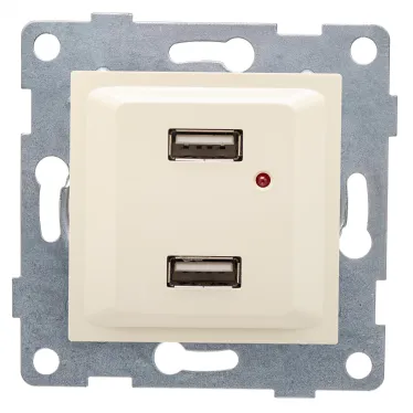 Розетка USB Ugra, механизм, бежевый