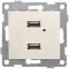 Розетка USB Bravo, механизм, двойной, бежевый