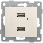 Розетка USB Bravo, механизм, двойной, бежевый