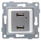 Розетка USB Ugra, механизм, серебро