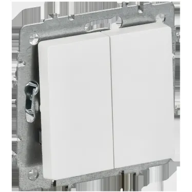 BRITE Выключатель 2-клавишный перекрестный 10А ВС10-2-3-БрАБ арктический белый IEK