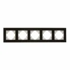                  Рамка 5-местная Ugra стекло, чёрный
               