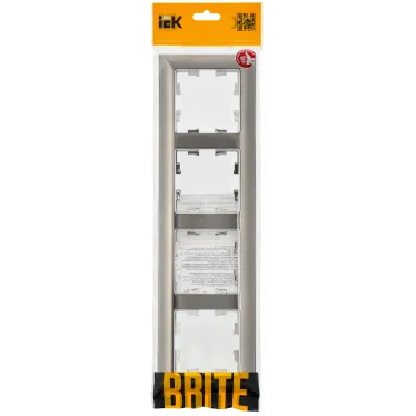BRITE Рамка 4 поста РУ-4-Бр хром/никель IEK