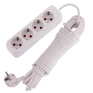 Удлинитель с заземлением 4 входа 10 метров