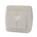                  DEMET Выключатель двухклавишный наружный белый
               