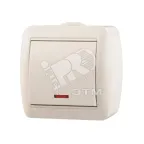                  Выключатель одноклавишный, с подсветкой, белый
               