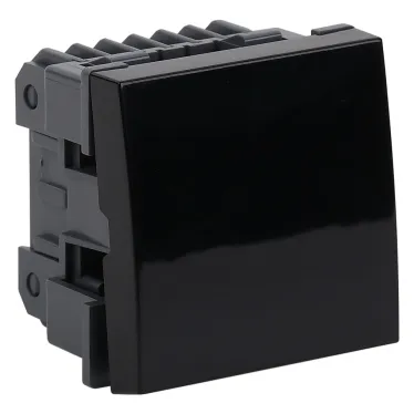 Выключатель модульный одноклавишный 45х45мм черный