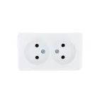 VIOLA Розетка двойная б/з закрытый корпус керамика белый (12шт/144шт)