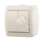                  HATA Выключатель двухклавишный белый
               