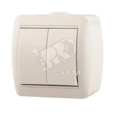 HATA Выключатель двухклавишный белый