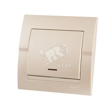 DERIY Выкл. 1-клав.с подсв. ПБТ жемчужно-белый