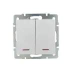                  Выключатель RAIN двойной с подсветкой белый механизм
               