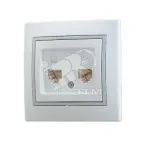 Мира Розетка RJ 45+RJ 11 белый с вставкой серый