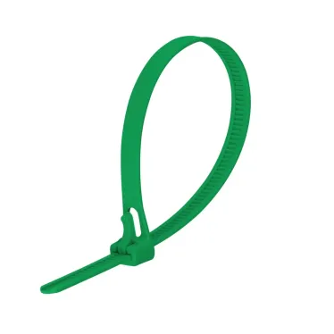 Многоразовая хомут-стяжка 200 х 7,5 мм (темно-зеленая) (50 шт/уп)