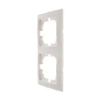                  MIRA Рамка 2 поста вертикальная без вставок белая
               