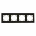 Рамка 4-местная Ugra стекло, чёрный