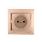 Мира Розетка б/з светло-коричневая металлик