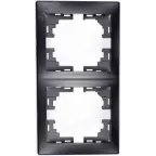 MIRA Рамка 2-ая вертикальная чёрный бархат без вставки (10шт/120шт)