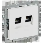 BRITE Розетка компьютерная двойная RJ45 кат.6 РК11-2-БрАБ арктический белый IEK