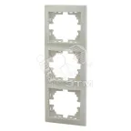                  MIRA Рамка 3 поста вертикальная бежевая без вставок
               