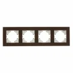 Рамка 4-местная Ugra стекло, коричневый