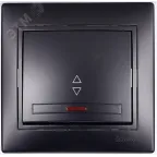                  MIRA Выключатель проходной с подсветкой чёрный бархат со вставкой (10шт/120шт)
               