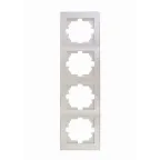 Рамка RAIN 4-ая вертикальная жемчужно-белый перламутр с боковой вставкой