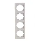                  Рамка RAIN 4-ая вертикальная белая с боковой вставкой золото
               