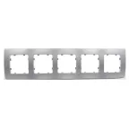 Рамка пятиместная, скрытой установки, цвет серебро