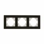 Рамка 3-местная Ugra стекло, чёрный