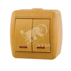                  Ната Выключатель х2 с подсветкой ольха
               