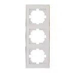 Рамка RAIN 3-ая вертикальная белая с боковой вставкой золото