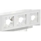                  BRITE Рамка 3-местная РУ-3-БрАБ арктический белый IEK
               