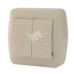                  Демет Выключатель проходной двойной крем
               