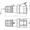 Розетка кабельная 16A 2P+E IP44 переносная 230V