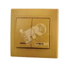                  MIRA Выключатель двухклавишный с подсветкой ольха
               