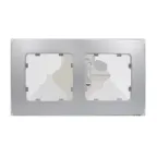 Рамка двухместная, скрытой установки, цвет серебро