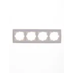 Рамка RAIN четверная горизонтальная белая с боковой вставкой золото