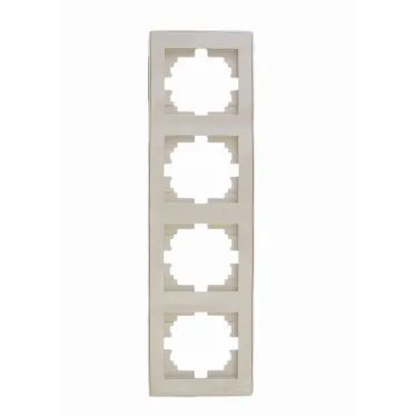 Рамка RAIN 4-ая вертикальная крем с боковой вставкой