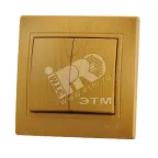                  MIRA Выключатель двухклавишный ольха
               